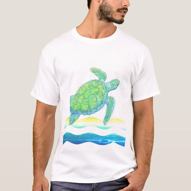 Camiseta Tartaruga Azul e Verde (Frente)
