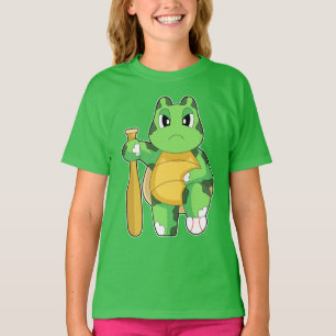 Camiseta Tartaruga Beisebol Bastão de beisebol