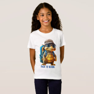 Camiseta Tartaruga Bonita Aventurada com Mochila,