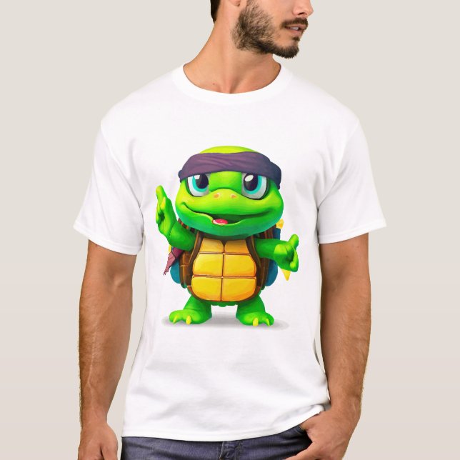 Camiseta Tartaruga Caprichosa Feliz de Volta à Escola (Frente)