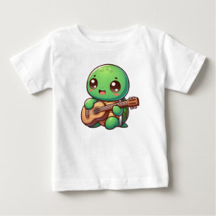 Camiseta Tartaruga Chibi Cuja Tocação Toca Violão