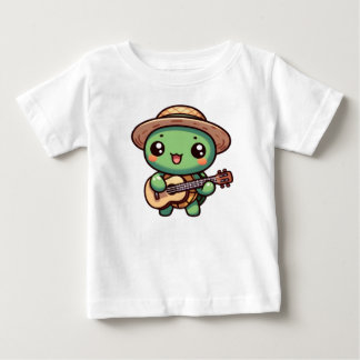 Camiseta Tartaruga Chibi Cuja Tocação Toca Violão