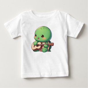 Camiseta Tartaruga Chibi Cuja Tocação Toca Violão