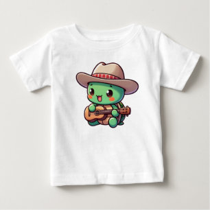 Camiseta Tartaruga Chibi Cuja Tocação Toca Violão