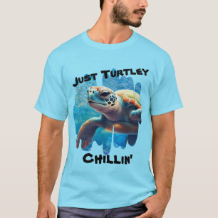 Camiseta Tartaruga Chillin' Sea Turtle Close-Up