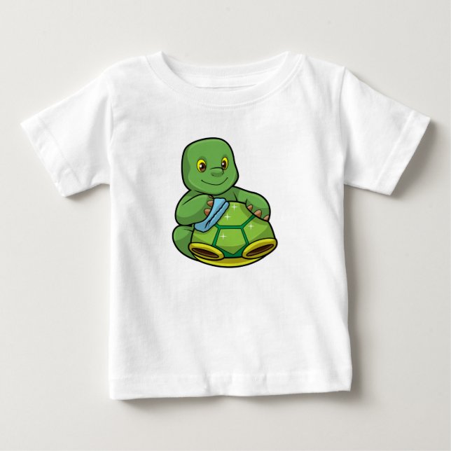 Camiseta Tartaruga com Casca & Pano de Limpeza (Frente)