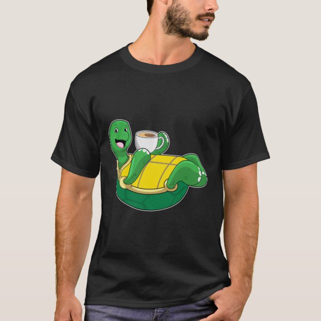 Camiseta Tartaruga com copo de café (Frente)