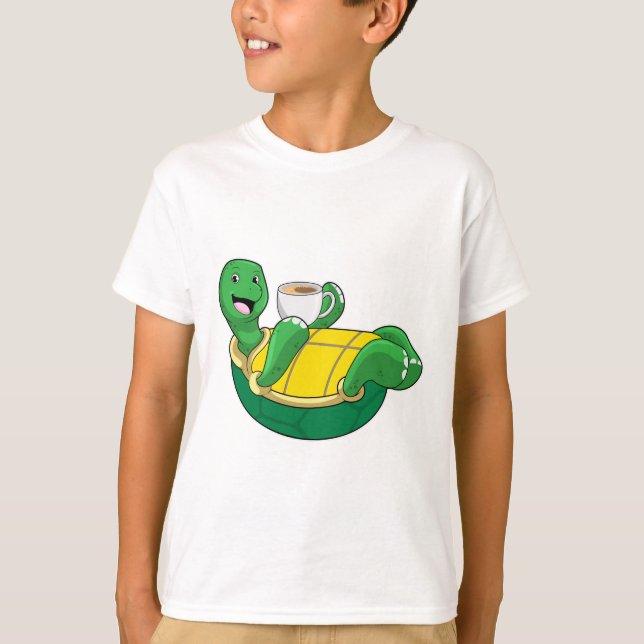 Camiseta Tartaruga com copo de café (Frente)
