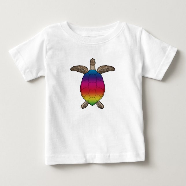 Camiseta Tartaruga com cores arco-íris (Frente)