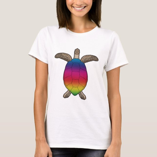 Camiseta Tartaruga com cores arco-íris (Frente)