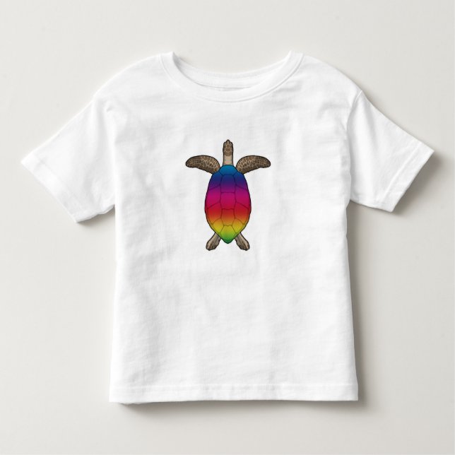 Camiseta Tartaruga com cores arco-íris (Frente)