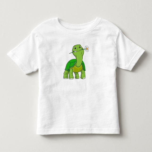 Camiseta Tartaruga com Flor Margarida (Frente)