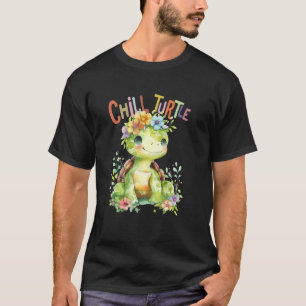 Camiseta tartaruga com flores tartarugas bonitinhas blindad