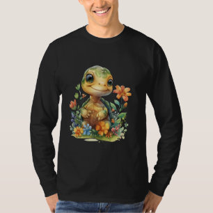 Camiseta tartaruga com flores tartarugas fofinhas e animais