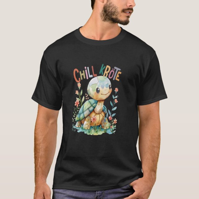 Camiseta tartaruga com flores tartarugas fofinhas e animais (Frente)