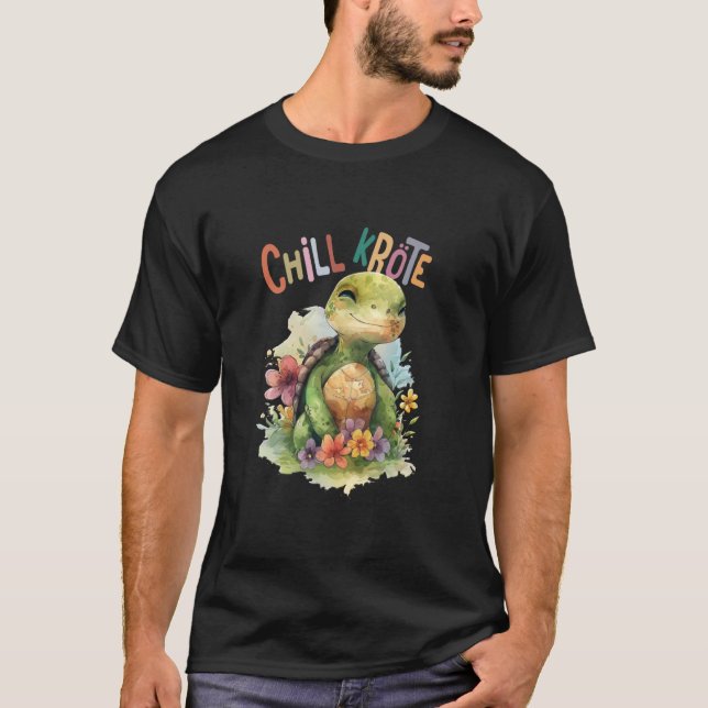 Camiseta tartaruga com flores tartarugas fofinhas e animais (Frente)