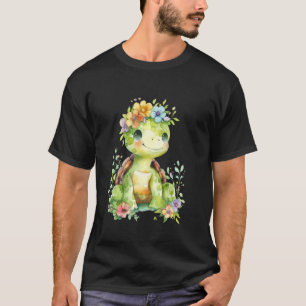 Camiseta tartaruga com flores tartarugas fofinhas e animais