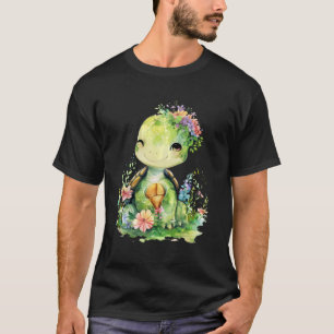Camiseta tartaruga com flores tartarugas fofinhas e animais