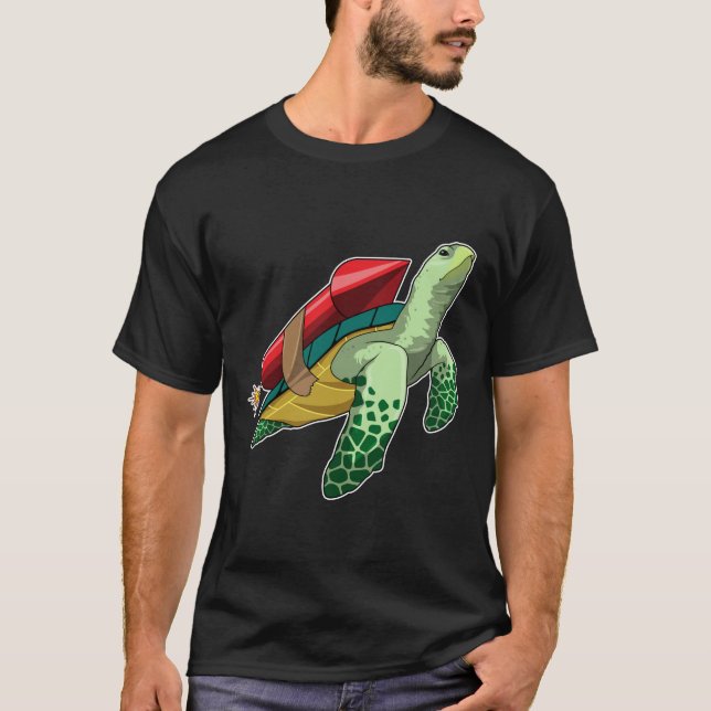 Camiseta Tartaruga com foguete (Frente)