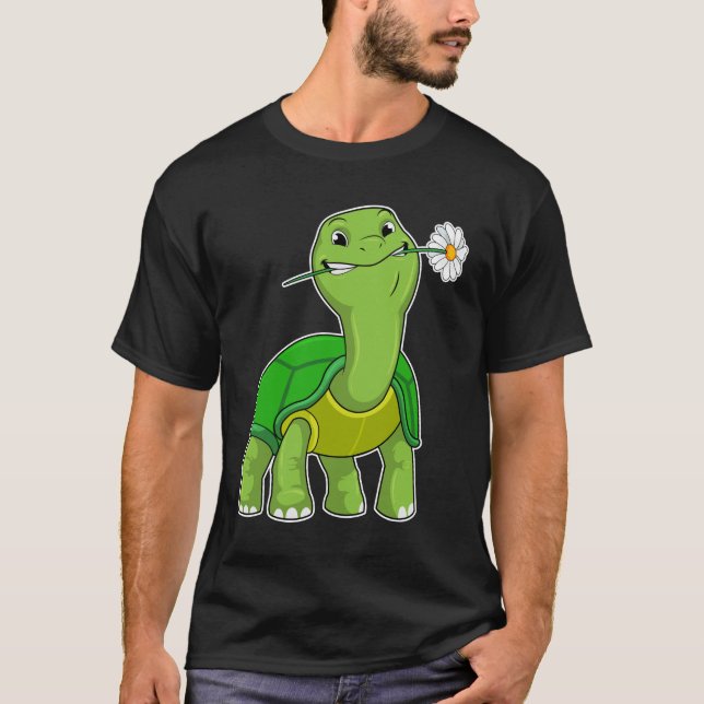 Camiseta Tartaruga com margarida (Frente)