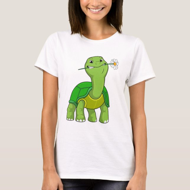 Camiseta Tartaruga com margarida (Frente)
