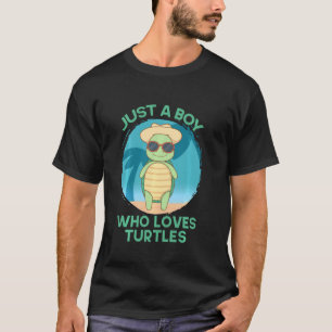 Camiseta Tartaruga Com Óculos De Sol Apenas Um Menino Que A