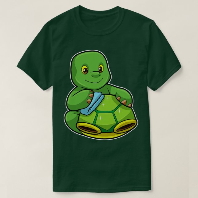 Camiseta Tartaruga com pano de limpeza de casco (Frente do Design)