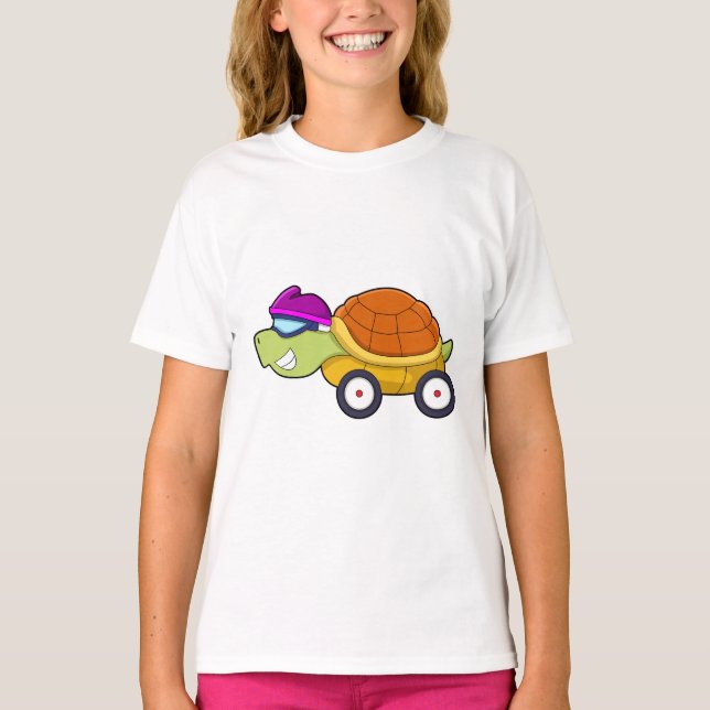 Camiseta Tartaruga com Shell como Carro (Frente)