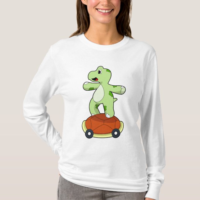 Camiseta Tartaruga com Shell como skate (Frente)