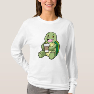 Camiseta Tartaruga com Shell e Café para ir