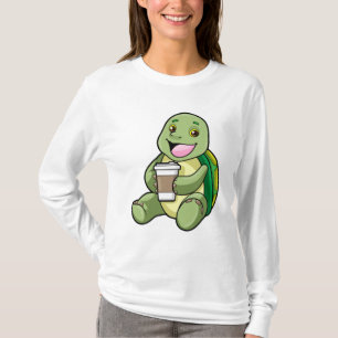 Camiseta Tartaruga com Shell e Café para ir