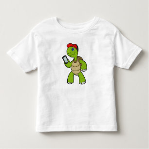 Camiseta Tartaruga com telefone e chapéu