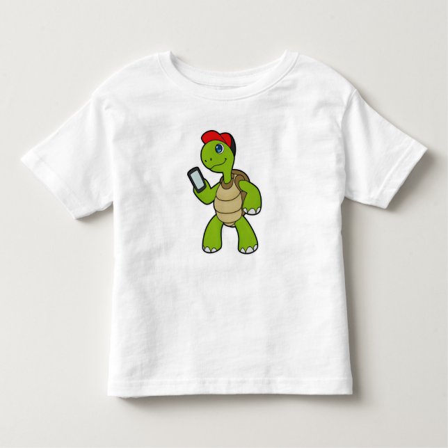 Camiseta Tartaruga com telefone e chapéu (Frente)