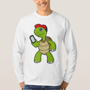Camiseta Tartaruga com telefone e chapéu