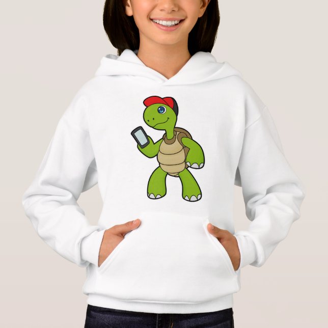 Camiseta Tartaruga com telefone e chapéu (Frente)