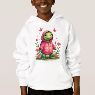 Camiseta Tartaruga Com Tipo De Capuz Rosa