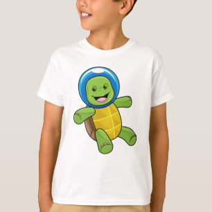 Camiseta Tartaruga como astronauta com bola de vidro