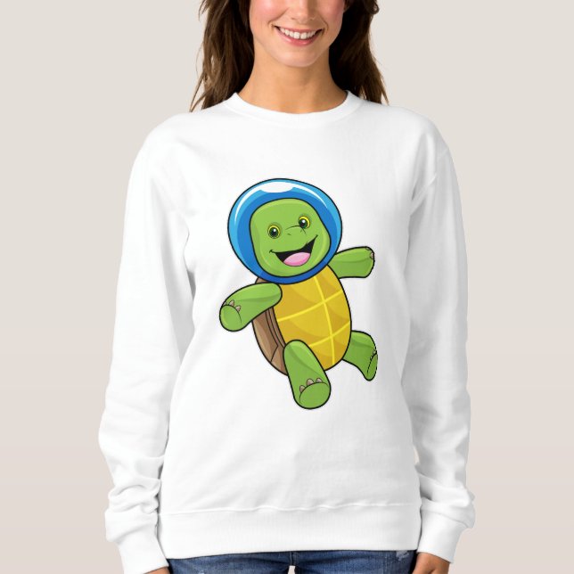 Camiseta Tartaruga como astronauta com bola de vidro (Frente)