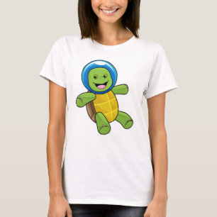 Camiseta Tartaruga como astronauta com bola de vidro
