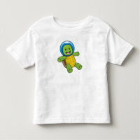 Tartaruga como astronauta com bola de vidro