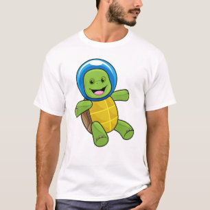 Camiseta Tartaruga como astronauta com bola de vidro