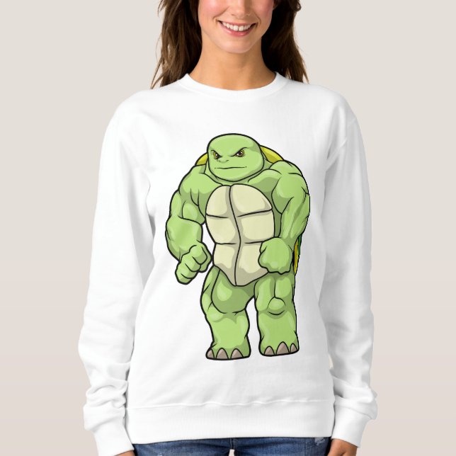 Camiseta Tartaruga como Bodybuilder com pacote Seis (Frente)
