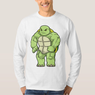 Camiseta Tartaruga como Bodybuilder com pacote Seis