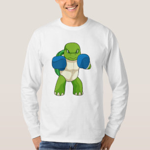 Camiseta Tartaruga como Boxer com luvas "in a box"