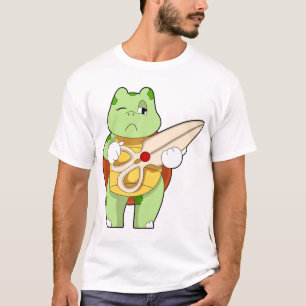 Camiseta Tartaruga Como Cabeleireiro Com Tesoura