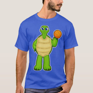 Camiseta Tartaruga como jogador de basquete com basquete 2