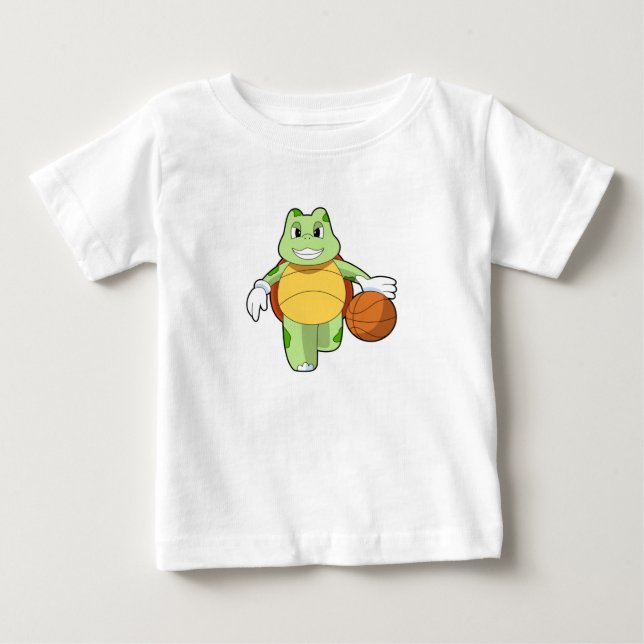 Camiseta Tartaruga como jogador de basquete com basquete.PN (Frente)