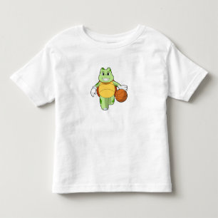 Camiseta Tartaruga como jogador de basquetebol com basquete