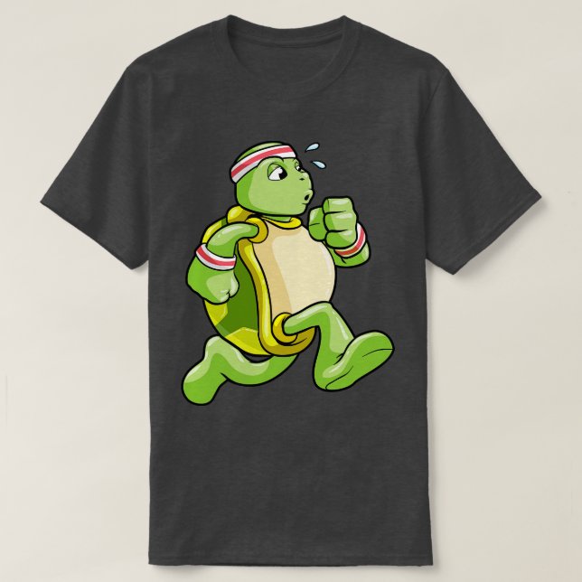 Camiseta Tartaruga como Jogger com Suor e Cabeça (Frente do Design)