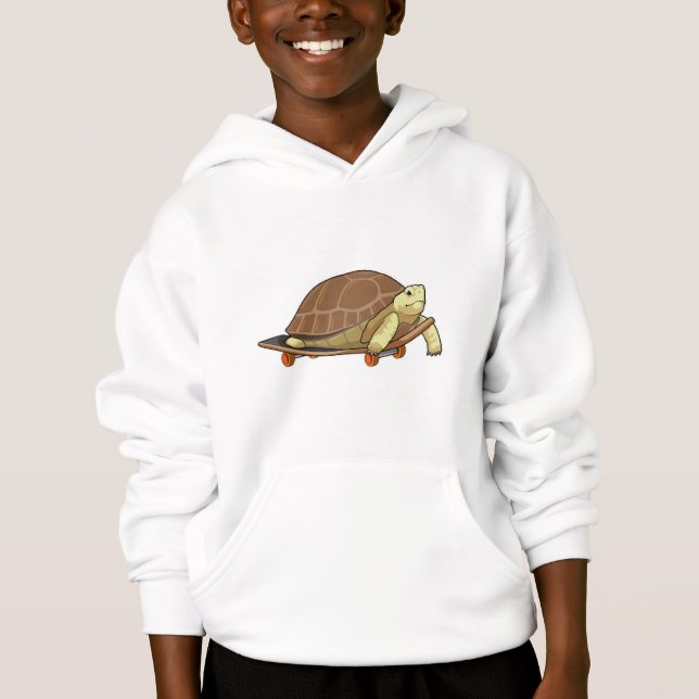 Camiseta Tartaruga como Patinadora com skate (Frente)